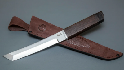 Нож Танто кованный из стали Х12МФ, рукоять венге, притин дюраль (11508)