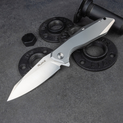 Нож складной Ruike P135-SF сталь Sandvik 14C28N, клинок Stonewash, рукоять 3Cr14N, замок Frame-Lock с Safety