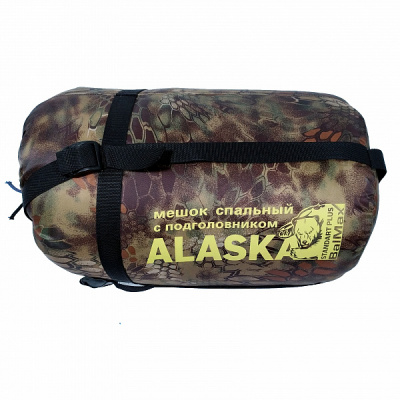 Спальный мешок Аляска BalMax (-15С°) 250х90 см., ткань Оксфорд, цвет КМФ/Мох/Урбан, одеяло