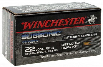 Патрон нарезной 22 LR Winchester Subsonic Max HP 2,72 г (50 шт.)