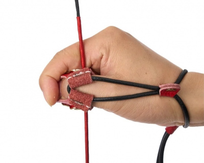 Кольцо для стрельбы ACCMOS Archery латунь/воловья кожа, цвет чёрный