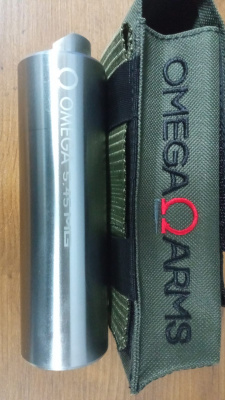 Газоразгруженный закрытый ДТК MG Ultra проточного типа OMEGA-12 для АК-12 и TR-3 кал. 5,45х39 - нерж.сталь, L-160мм, п/п d-45мм, крепление на байонет консол.типа