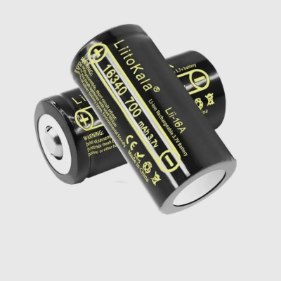 Аккумулятор литиевый незащищенный LiitoKala 16340 (RCR123) Li-ion 3,7В, 700mAh 