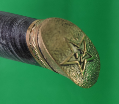 Нож Финка НКВД сталь N690, рукоять наборная кожа, литьё латунь