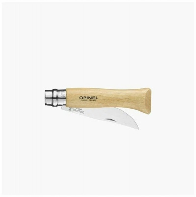 Нож хозяйственный Opinel 09 VRI - клинок 9 см, нержавеющая сталь Sandvik 12C27, рукоять бук, Viroblock (001083)