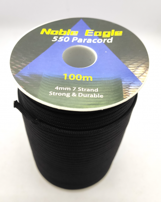 Паракорд Noble Eagle 550 1 метр, диаметр шнура 4 мм., 7 сердечников, цвет чёрный