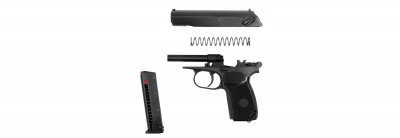 Макет ММГ Р-3312 "Пистолет Макарова ПМ 9 мм спортивно-тренировочный Байкал-442" (84429)