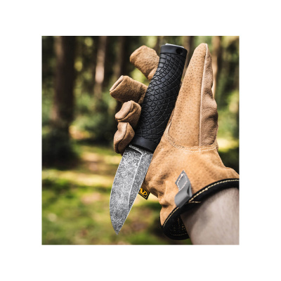 Нож с фиксированным клинком Boker 121505 Bronco Mini сталь 80CrV2, рукоять TPE, ножны Kydex