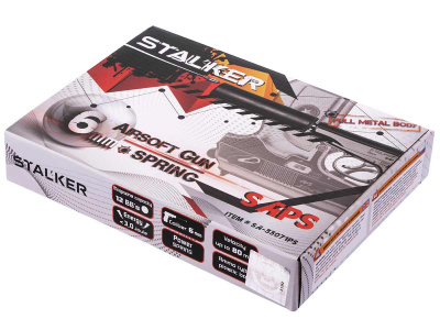 Пистолет страйкбольный Stalker SAPS Spring (ПМ) + имитатор ПБС кал.6 мм, металл, 80 м/с (SA-33071PS)