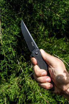 Нож складной Ruike P108-SB сталь Sandvik 14C28N, клинок Black Stonewash, рукоять 3Cr14N, замок Frame-Lock с Safety