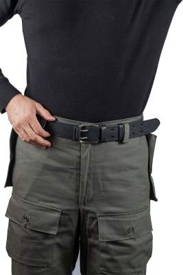 Ремень поясной 2  Хольстер 25 лет, двухшпеньковый,  кожа,  цвет черный, №2 (231520000)