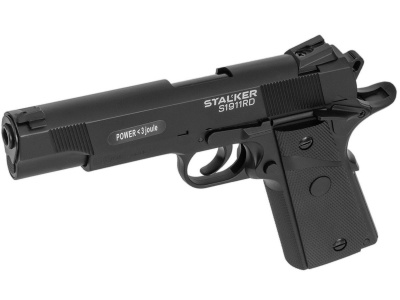 Пистолет пневматический Stalker S1911RD (Colt 1911) кал.4,5 мм, 12г CO2, до 120 м/с, Blowback (ST-12061RD)