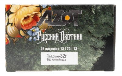Патрон 12/70 №1 32 г б/к  Русский охотник  Азот