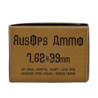 Патрон нарезной 7,62*39 об. 8 гр. лакированная гильза (экспортный)  АПЗ