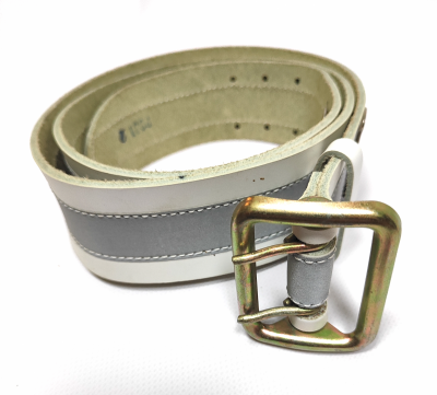 Ремень поясной ДПС со светоотражающей полосой белый 2-ой рост