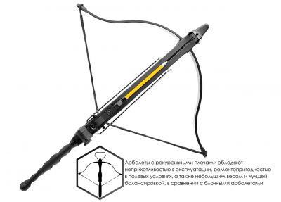 Арбалет-пистолет "Скаут" (Ek Cobra Plastic) 36 кг., пластик, цвет черный (CR-002BA-R)