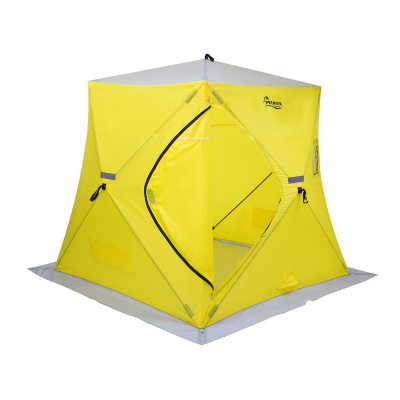 Палатка зимняя Premier Fishing PIRAMIDA 2,0x2,0х2,06м., люверсы, вентиляция, жёлто-серая (PR-ISP-200YG)