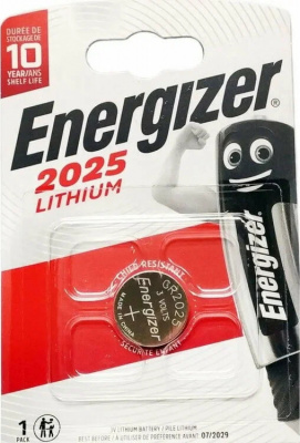 Батарейка литиевая ENERGIZER Lithium CR2025 3V (тип таблетка)