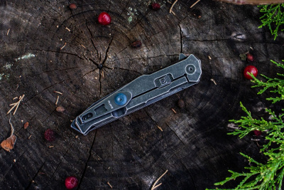 Нож складной Ruike P108-SB сталь Sandvik 14C28N, клинок Black Stonewash, рукоять 3Cr14N, замок Frame-Lock с Safety