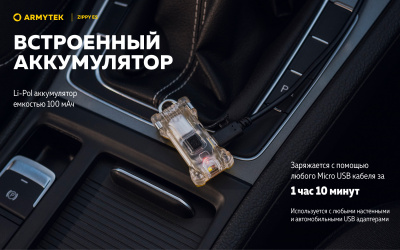Фонарь налобный Armytek Zippy Extended Set Green Белый 160 лм, встроенный аккумулятор Li-Pol 100mAh