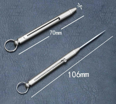 Тактическая титановая зубочистка-брелок EDC длина 106 мм, цвет в ассортименте