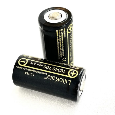 Аккумулятор литиевый незащищенный LiitoKala 16340 (RCR123) Li-ion 3,7В, 700mAh 