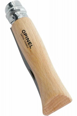 Нож хозяйственный Opinel 09 VRI - клинок 9 см, нержавеющая сталь Sandvik 12C27, рукоять бук, Viroblock (001083)
