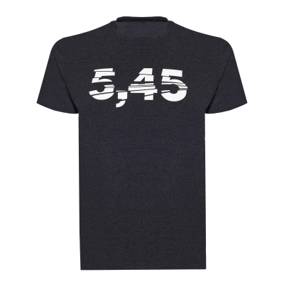 Футболка с принтом "5,45 new"; cерая; размер XXL (KKF000085)