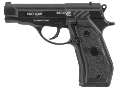 Пистолет пневматический Stalker S84 (Beretta 84) кал.4,5 мм, металл, 120 м/с (ST-11051M)