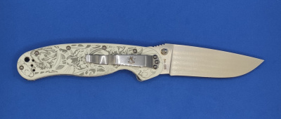 Нож складной Steel Claw "Rat01-2" сталь VG10, рукоять G10  принт на белом, замок Liner Lock