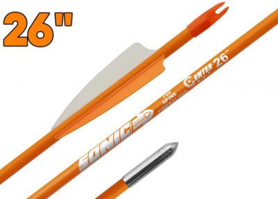 Стрела лучная фиберглассовая Centershot Sonic 26" оперение Parabolic 3", цвет оранжевый