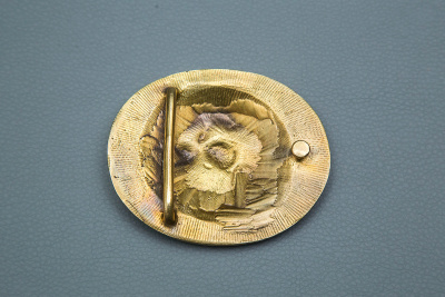 Ремень поясной "Рысь"  кожа,  бляха литьё