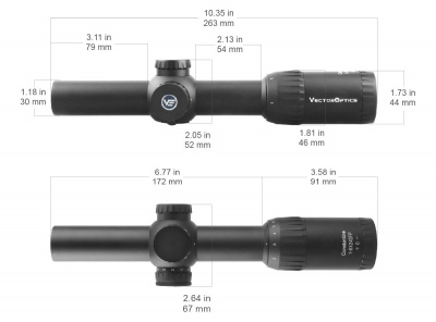Прицел Vector Optics Constantine 1-8x24SFP, сетка VOS-ENT, 30мм, азотозаполненный, с подсветкой, 11 уровней подсветки, до 7000 Дж (SCOC-27)