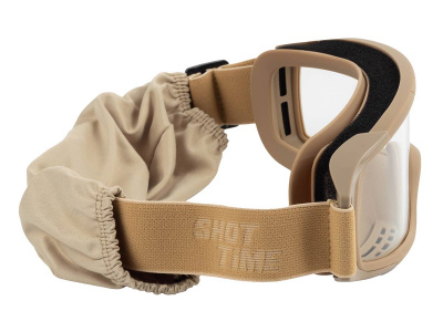 Маска стрелковая ShotTime Puma, защитная, хаки, линза прозрачная (GST-037-KH-C)