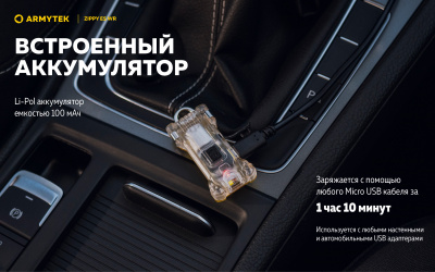 Фонарь налобный Armytek Zippy WR Extended Set Blue Белый/Красный 120/30 лм, встроенный Li-Pol 100mAh