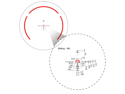 Прицел Vector Optics Constantine 1-8x24 RAR FFP, сетка VCO-1 Mil, кольца 30 мм, азотонаполненный, красная подсветка (SCFF-60)