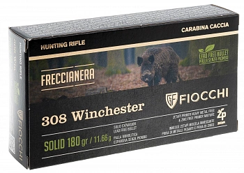 Патрон нарезной 308Win Fiocchi  11,66 г Freccia Nera с пулей Solid Expansion