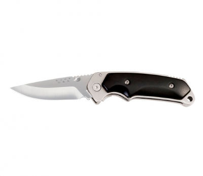 Нож складной Buck Folding Alpha Hunter 0279BKS-B сталь 420HC, рукоять чёрный каучук, замок Liner-Lock, закалка BOS