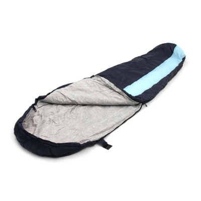 Спальный мешок-кокон "СЛЕДОПЫТ-Comfort" 230х80 см ± 5%, до 0С°, 3-ёх слойный, цв. темно-синий
