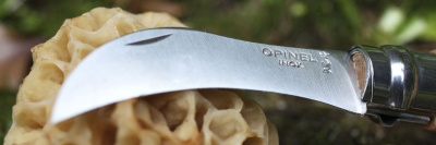 Нож грибной с щёточкой Opinel 08 VRI клинок 8 см., сталь Sandvik12C27, рукоять бук, Viroblock, коробка