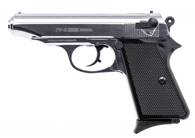 Пистолет сигнальный PP-S KURS (Walther PP) кал.5,5 мм под патрон 10ТК, цвет хром