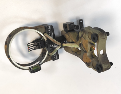 Прицел для блочного лука Topoint ТР4850-CAMO (5 пинов 0.19, оптоволокно, бесключевая настройка)