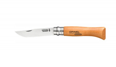 Нож хозяйственный Opinel 08 VRN - клинок 8,5 см, углеродистая сталь XC90, рукоять бук, замок Viroblock (113080)