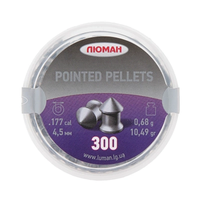 Пуля пневматическая "Люман" Pointed pellets острые  0,68 г кал.4,5 мм (300 шт.)