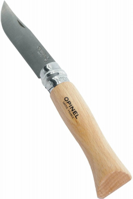 Нож хозяйственный Opinel 08 VRI - клинок 8 см, нержавеющая сталь Sandvik 12C27, рукоять бук, Viroblock (123080)