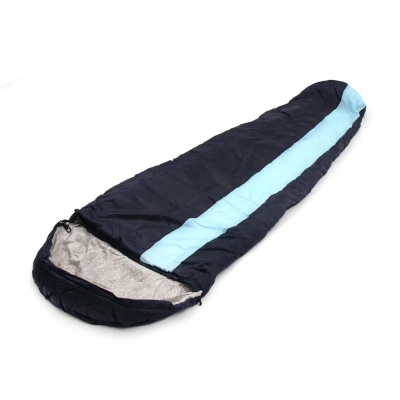 Спальный мешок-кокон "СЛЕДОПЫТ-Comfort" 230х80 см ± 5%, до 0С°, 3-ёх слойный, цв. темно-синий