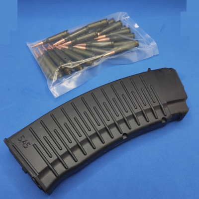 Магазин учебный  АК + 30 шт. муляжей-патронов  кал.5,45х39  Вафля нового образца