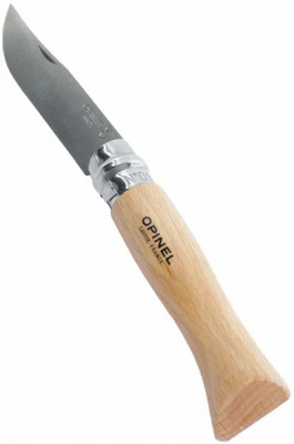 Нож хозяйственный Opinel 09 VRI - клинок 9 см, нержавеющая сталь Sandvik 12C27, рукоять бук, Viroblock (001083)