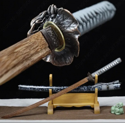 Катана тренировочная Bushido дерево Палисандр, L-103 см, подставка