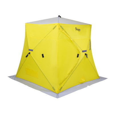 Палатка зимняя Premier Fishing PIRAMIDA 2,0x2,0х2,06м., люверсы, вентиляция, жёлто-серая (PR-ISP-200YG)